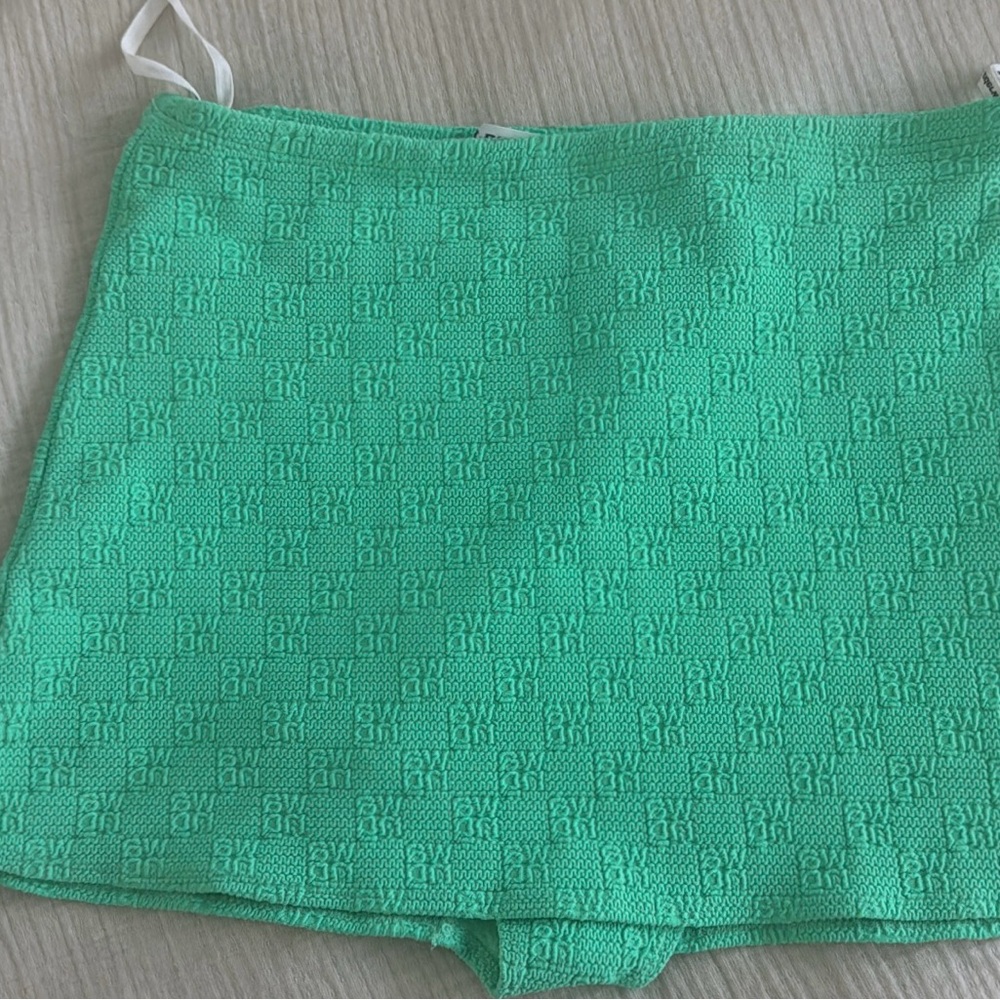 Alexander Wang Mint Textured Fabric Skirt with shorts connected